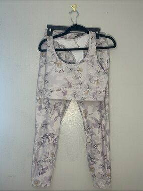 RBX Lavender Floral Active Tank & Leggings Set